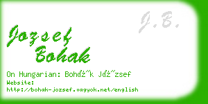 jozsef bohak business card